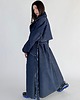 płaszcze damskie Trencz maxi oversize denim dark blue 1