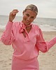 bluzki z długim rękawem damskie CS  - Bluzka z ozdobną szarfą Pink Pearl 3
