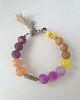bransoletki z kamieni naturalnych Bransoletka  BOHO ART jadeit, jaspis, labradoryt, fiolet, żółty, beż 2