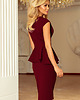 sukienki midi damskie 192-6 Elegancka sukienka MIDI z baskinką - bordo 3