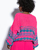 swetry damskie  Kolorowy sweter boho  F1820 różowy 4