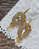 Biżuteria ślubna Boho  kolczyki soutache- złote 2