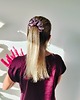 gumki do włosów Gumka jedwabna, scrunchie, frotka lawendowy róż MAXI 2