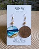 kolczyki drewniane Kolczyki malowane ręcznie morski krajobraz 1