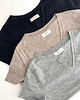 t-shirt damskie LEGWAN Damska Koszulka Szara z Dekoltem w Serek 100% Wełny Merino RWS 1