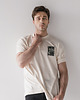 t-shirty męskie T-shirt z obrazem, beżowy 6