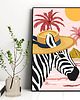 plakaty Plakat Zebra w kapeluszu na tropikach 4