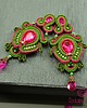 kolczyki soutache Zieleń i róż -  kolczyki sutasz 6