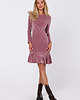 sukienki mini damskie Sukienka z falbanką-brudny róż(M-765) 3