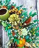 wianki Jesienny wieniec z jeżem, susz, #J2, rozmiar 45 cm 4