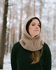 czapki damskie PUSZCZYK - Puchaty Kaptur Balaklava  Wełna Merino z Bawełna Beżowy 1