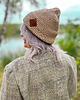 czapki damskie Bawełniana czapka beanie logo ekoskórka Beżowa 1