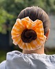 gumki do włosów Scrunchie Falbana Żółta Kratka 1
