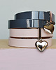 bransoletki skórzane pink heart silver 4