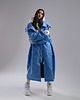 płaszcze damskie Parka Longline Hoodie Oversize baby blue ocieplana 7