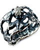 pierścionki srebrne Raw diamond - awangardowy pierścień z diamentem 1