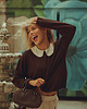 bluza bez kaptura damska Bluza z kołnierzykiem DATE NIGHT Espresso 1