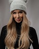 czapki dziecięce Dziewczęca czapka na zimę MARITA MINI Eko-pompon Popiel 2