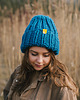 czapki damskie Wełniana czapka zimowa peruvian WOOLY petrol 1