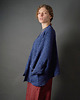 marynarki damskie Żakiet kimonowy miękki ciepły ciemnoniebieski 2