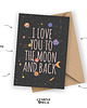 kartki okolicznościowe - wydruki Kartka walentynkowa- I Love You to the Moon and back 2
