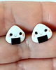 kolczyki z masy plastycznej Kolczyki sushi onigiri z modeliny 2