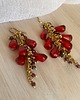 kolczyki pozłacane Kolczyki z Żywicy z Koralami  Granat, Wiszące Burgundowe 6