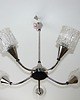lampy wiszące Mosiężny żyrandol , lata 70 7