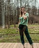 spodnie materiałowe damskie Spodnie Jeansowe Zielone 2