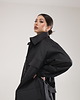 płaszcze damskie Parka Longline Collar Oversize czarny 6