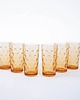 szklanki i kieliszki Komplet szklanek bursztynowych, włoski design, lata 70, produkcja: Włochy 2