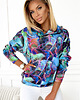 bluza z kapturem damska 390-1 Bluza kangurka z kapturem - niebieski marmur 1