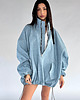 bluza bez kaptura damska Bluza jeansowa loosezip oversize denim light blue 1