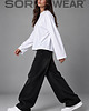 bluza bez kaptura damska Longsleeve  Boxy Fit-Biały 2