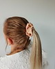 gumki do włosów Satynowa gumka satynowa scrunchie owijka frotka złoty beż MIDI 2