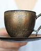 filiżanki Filiżanka ceramiczna espresso Ciemne Złoto i Srebro 4