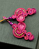kolczyki soutache Intensywnie różowe kolczyki sutasz 3