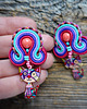 kolczyki soutache Sutaszowe kolczyki z kotem :) 6