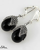kolczyki wire wrapping Czarne w siateczce - kolczyki ( lub klipsy) L 4