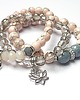 bransoletki z kamieni naturalnych Light rose and grey -set 7
