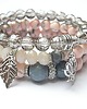 bransoletki z kamieni naturalnych Light rose and grey -set 1