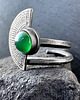 pierścionki srebrne Orientalny pierścionek wachlarz z zielonym onyksem 1