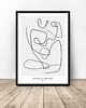 plakaty Plakat jedna linia "Siedząca postać" A4 (210mm x 297mm) 1