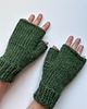 rękawiczki damskie Mitenki wełniane - zielone 3