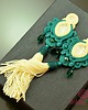 kolczyki soutache Kolczyki z chwostami Cream Teal Tassel 2