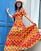 sukienki maxi damskie Sukienka Fiorentina  ORANGE WAVES 1