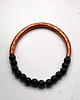 bransoletki - inne Bransoletka miedziana handmade z koralikami: onyx 3