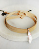 bransoletki skórzane Mini feather beige bransoletka z piórkiem 1