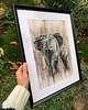 plakaty DWA SŁONIE 40x50cm Plakat na płótnie boho afryka 1
