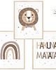 obrazy i plakaty do pokoju dziecięcego Zestaw 3 plakaty Boho Lew, Tęcza, Hakuna Matata Nr.1 1